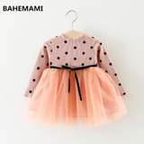 Girls Princess Baby Dress Newborn Infant Baby Girl Clothes Bow Dot Tutu Ball Gown Party Dresses Baby Kid Girl clothes
