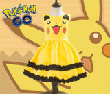 Girls Pikachu Cute Ball Gown Dress Kids Lovely Dress Costume Anime Cosplay Pokemon Go Costumes With Bowknot Birthday Party Dress
