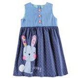 Girls party dresses nova kids jeans clothes fashion rabbit baby girls frocks summer hot sell girls dresses children's wear dress