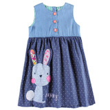 Girls party dresses nova kids jeans clothes fashion rabbit baby girls frocks summer hot sell girls dresses children's wear dress