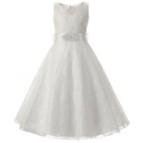 girls party wear dress kids 2017 flower lace children girls elegant ceremonies wedding birthday dresses teenagers prom gowns