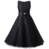 girls party wear dress kids 2017 flower lace children girls elegant ceremonies wedding birthday dresses teenagers prom gowns