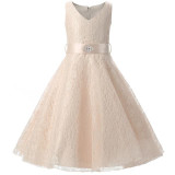 girls party wear dress kids 2017 flower lace children girls elegant ceremonies wedding birthday dresses teenagers prom gowns