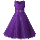 girls party wear dress kids 2017 flower lace children girls elegant ceremonies wedding birthday dresses teenagers prom gowns