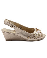 Girls Peeptoe Wedge - Gold