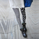 Girls Pants Breathable Spring Women Leggins Stars Stitching Stripe Leggings Elastic