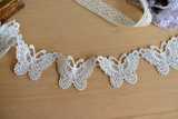 Lace clothing accessories exports fine white bow soluble lace embroidery 6.5cm*5cm