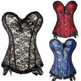 Lace Bridal Corset Bustier with Bow Women Sexy Corsets and Bustiers Steampunk Corset Top Slimming Corselet Corset