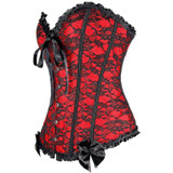 Lace Bridal Corset Bustier with Bow Women Sexy Corsets and Bustiers Steampunk Corset Top Slimming Corselet Corset