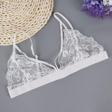 Lace Bralette Sexy Triangle Bra Fashion Cage Bralet Unlined Brassiere See through Crop Top Sexy Intimates Underwear Women 19