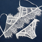 Lace Bra Set Unlined Bralette Bikini See Through Sexy Triangle Bra Wireless Brassiere Suit Fashion Intimate Underwear