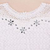 Lace Blouse ZANZEA Plus Size 6XL Women 2018 Spring Autumn Long Sleeve Shirts White Patchwork Floral Blouse Hollow Out Casual Top