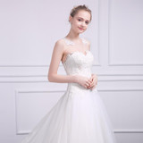 Lace A line Mariage Wedding Dress Casamento Court Train Pearls Beading Embroidery Backless wedding dresses robe de mariee 2018