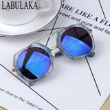 LABULAKA 2017 New Fashion Korean Children Sunglasses Metal Kids Eyewear Big Frame Cute Boys Girls Sun glasses Baby Goggles