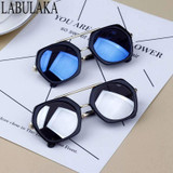 LABULAKA 2017 New Fashion Korean Children Sunglasses Metal Kids Eyewear Big Frame Cute Boys Girls Sun glasses Baby Goggles