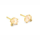 LABRADORITE AND CZ POST EARRING