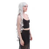 L-email wig 40inch 100cm Long Cosplay Wigs 10 Colors Long Wavy Black Red Brown White Synthetic Hair Perucas Cosplay Wig