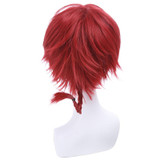 L-email wig Brand New 25cm Women Men Cosplay Wigs Red Burgundy Short Heat Resistant Synthetic Hair Perucas Unisex Cosplay Wig