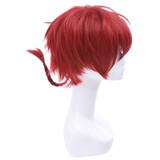 L-email wig Brand New 25cm Women Men Cosplay Wigs Red Burgundy Short Heat Resistant Synthetic Hair Perucas Unisex Cosplay Wig