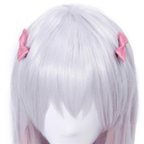 L-email wig Brand New Cosplay Wigs Silver Mixed Pink Heat Resistant Synthetic Hair Perucas Women Cosplay Wig