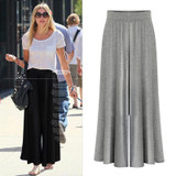 L-5XL plus size women casual pants 2016 summer fashion elastic waist loose casual joker high-end wide-legged ankle-length pants