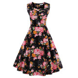 L- 4XL Women Dress Retro Vintage 1950s 60s Rockabilly Floral Swing Summer Dresses Elegant Tunic Vestidos