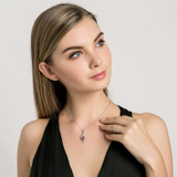 l&amp;zuan trendiest 1.33ct natural 4 garnets pendant &amp; 925 sterling silver necklace fine jewelry for women