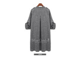 L - 5XL 2017 New Spring Autumn Fashion Long Sleeve Gray Casual Windbreaker Long Coat Baggy Clothes Women Trench Coat Plus Size