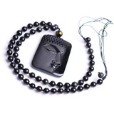 KYSZDL  Natural Obsidian Stone top fashion crystal pendant Buddha Buddha Head necklace Pendant gift for men and women