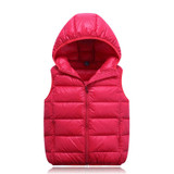 Children White Duck Down Waistcoats Boys Casual Hooded Vest Girls 2017 Autumn Winter Simple Casual Sports Vests &amp; Waistcoats