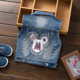 Children Vests 2015 Autumn Fashion New Boys Girls Casual Denim  Vests Children Waistcoats Baby Kids Outerwear