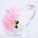 Children Solid Color Chiffon Flowers HairBands Cute Hair Hoop Boutique Hair Bands Rhinestone Head Band Girls Hair Accessories