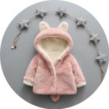 2016 autumn winter baby boy coat cotton baby girl warm coat cartoon ears thick kids jacket newborn outerwear 10-24M Baby coats