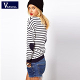 2016 Autumn Spring Slim Thin Sweaters Women Long Sleeve Pullover Knitted Striped Sweater Pull Femme Women Shirts Tops Clothes