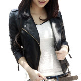 2016 Autumn Spring Short Fashion Leather Jacket Women Casual Coat Motorcycle jacket PU Leather Clothing Plus size Ladies Outwear
