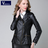 2016 Autumn Spring Short Fashion Leather Jacket Women Casual Coat Motorcycle jacket PU Leather Clothing Plus size Ladies Outwear