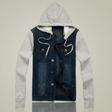 2016 Autumn Mens Denim Jacket Retro Slim hooded Outwear Casual Jeans Hoodies Cowboy Mens Jacket and Coat Plus Size 4XL 5XL