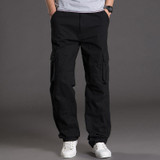 2016 autumn loose cargo pant multi-pockets straight trousers plus size casual army military pants for men
