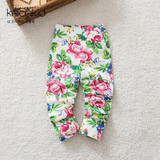 2016 Autumn Flower Girls Cotton Legging Pants Newborn Infant Baby Girls Pants Baby Leggins Legging Infantil Trousers