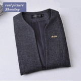 2016 autumn female long-sleeve blazer outerwear  Fashion women's slim OL plus size office ladies black gray jacket work wear