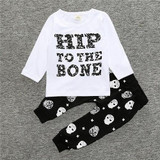 2016 Autumn baby boy clothes set fashion cotton long-sleeved T-shirt + trousers letter 2 pcs. newborn baby boy clothes set SY147