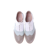 2017 Branded Design women Casual Full Grain Leather Oxfords Brogue Shoes Round head Fashion Mixed Color Oxford Shoes for women