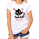 2017 Brand t shirts women Harajuku Funny Black Cat Prints Simple casual short sleeve O-neck women's t shirt Female Tees Tops