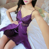 2017 Brand Summer Sexy Silk Satin Nightgowns Temptation Lace Stitch Strap Nighties Sleepwear Women Plus Size Lingerie Nightdress 2017 Brand Summer Sexy Silk Satin Nightgowns Temptation Lace Stitch Strap Nighties Sleepwear Women Plus Size Lingerie Nightdress