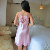 2017 Brand Summer Sexy Silk Satin Nightgowns Temptation Lace Stitch Strap Nighties Sleepwear Women Plus Size Lingerie Nightdress 2017 Brand Summer Sexy Silk Satin Nightgowns Temptation Lace Stitch Strap Nighties Sleepwear Women Plus Size Lingerie Nightdress