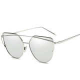 2017 Brand Retro Cat Eye Sunglasses Women Vintage Fashion Rose Gold Mirror Eye Glasses Unique Flat Ladies Eyewear Oculos UV400