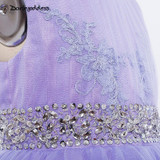 2017 Ball Gown Cloud Flower Girl Dresses Purple White Blue Plus Size Crystal Princess Wedding Party Gowns First Communion Dress