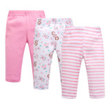 2017 Baby Pants 3pcs/lot Newborn Baby Girl Boy Pants Cotton Full Length Baby Trousers Fashion Print Elastic Waist Leggings Pants