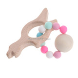 2017 Baby Nursing Bracelets Wooden Teether Silicone Chew Beads Teething Wood Rattles Toys Gift DEC1_30