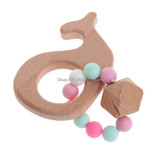 2017 Baby Nursing Bracelets Wooden Teether Silicone Chew Beads Teething Wood Rattles Toys Gift DEC1_30